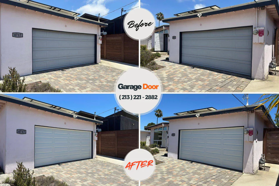 Before and after: garage door repair Montgomery County